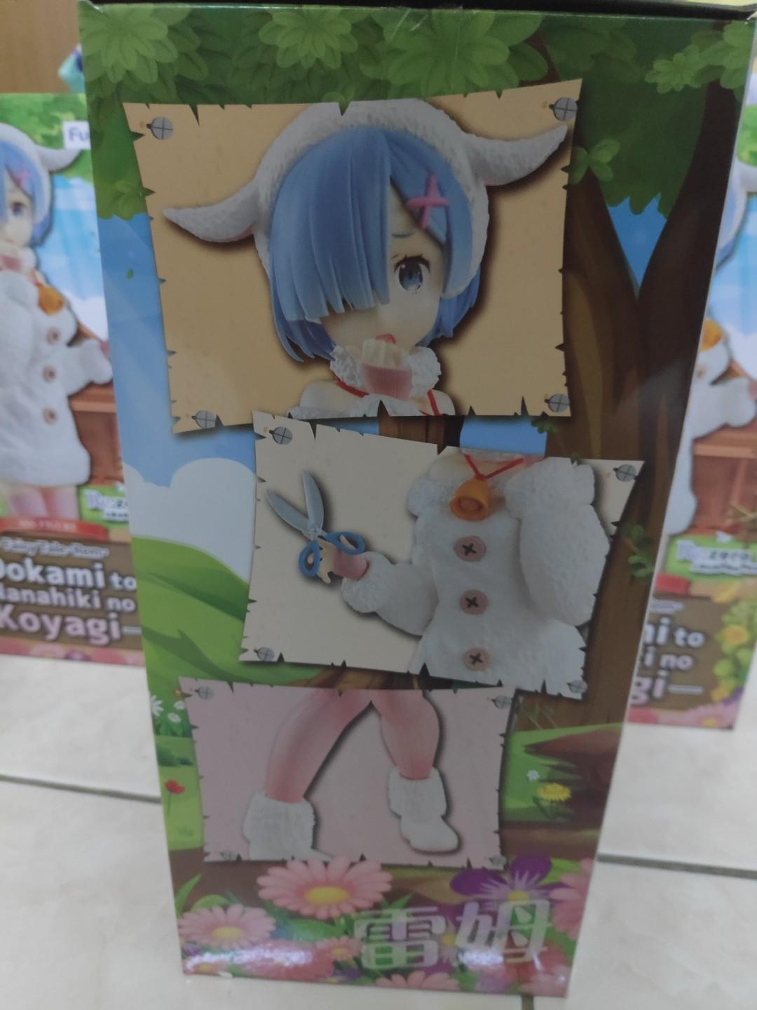 Furyu ReZero Rem wolf and seven little goats figure, Hobbies & Toys
