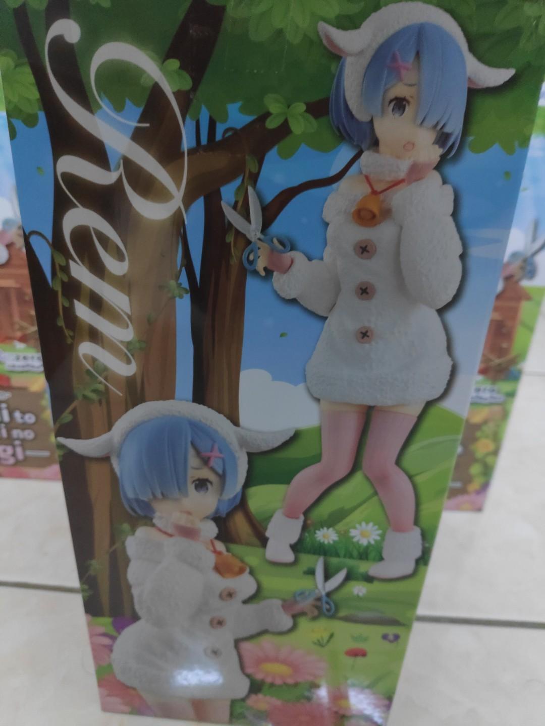 Furyu ReZero Rem wolf and seven little goats figure, Hobbies & Toys