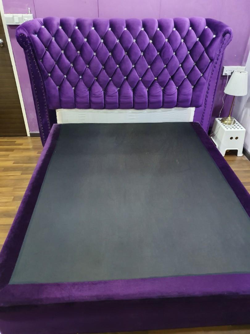 Grand Looking Queen Size Bed Frame With Storage, Furniture & Home