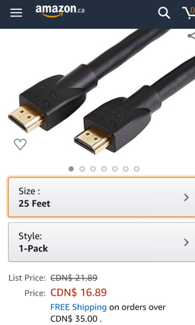 High-Speed 4K HDMI Cable, 25 Feet