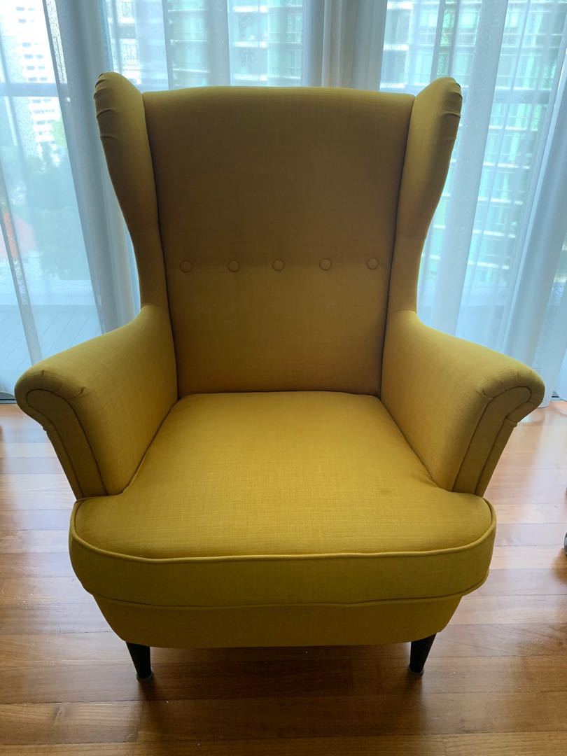 ikea strandmon arm chair yellow