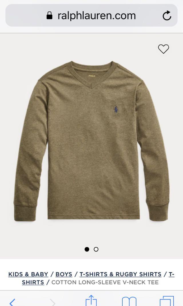 Ralph Lauren Cotton Long-Sleeve V-neck 