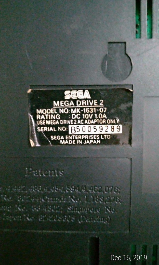 Sega Mega Drive 2 MK-1631-07, Video Gaming, Video Games, PlayStation on ...