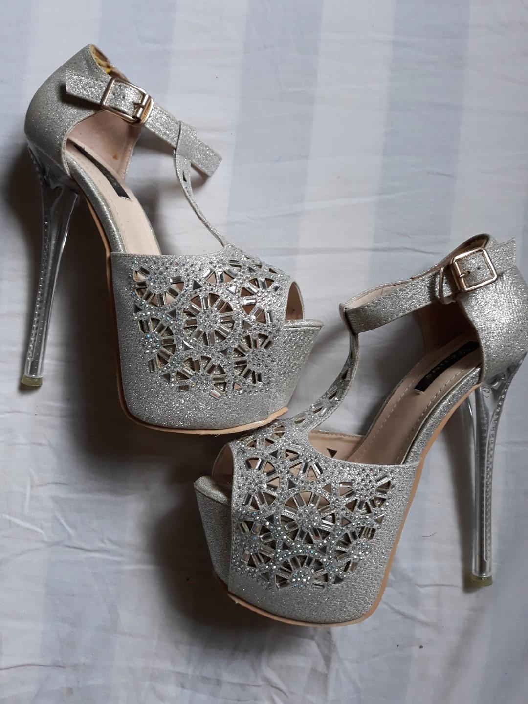 Silver Pageant Heels Shoes Venus Pre loved Women s Fashion