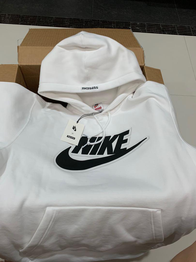 supreme x nike leather applique hoodie