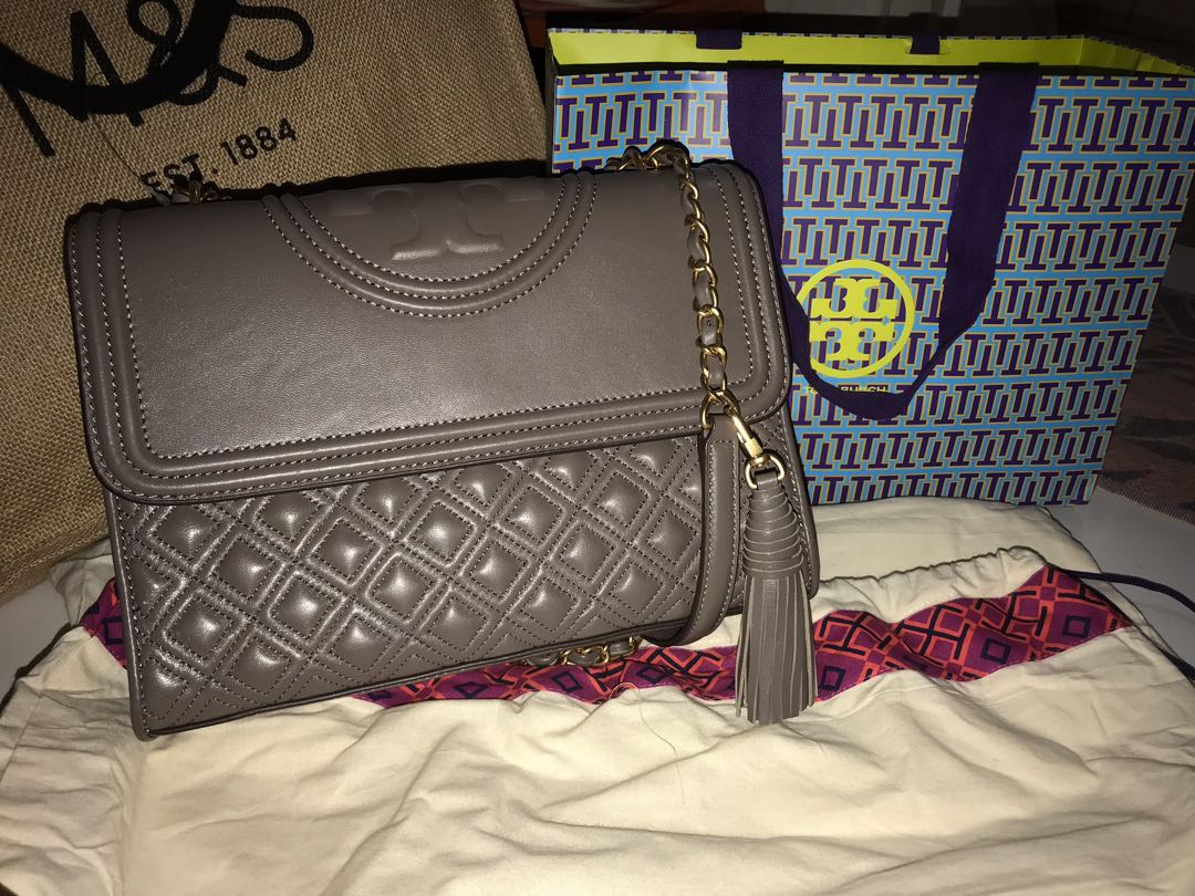 Tory Burch Fleming Convertible size 27 Medium in Silver Maple
