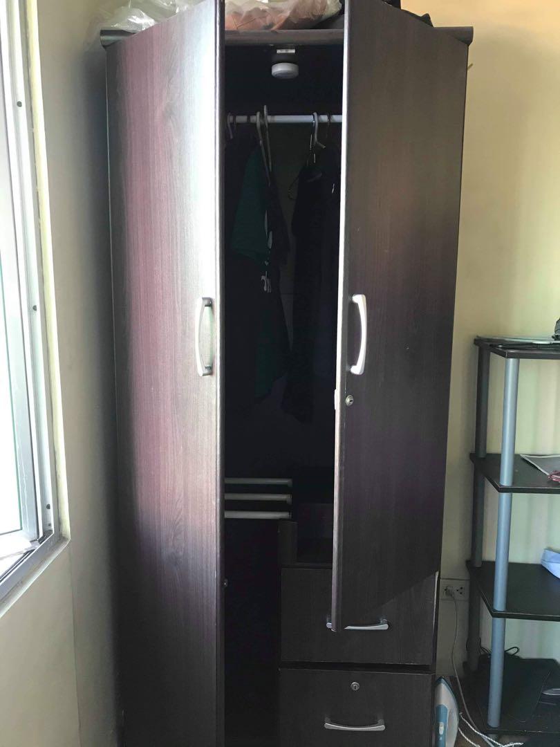 Two Door Cabinet With Drawers Brown Furniture Home Living Shelves Cabinets Racks On Carou Two Door Cabinet With Drawers Brown, Two Door Cabinet With Drawer