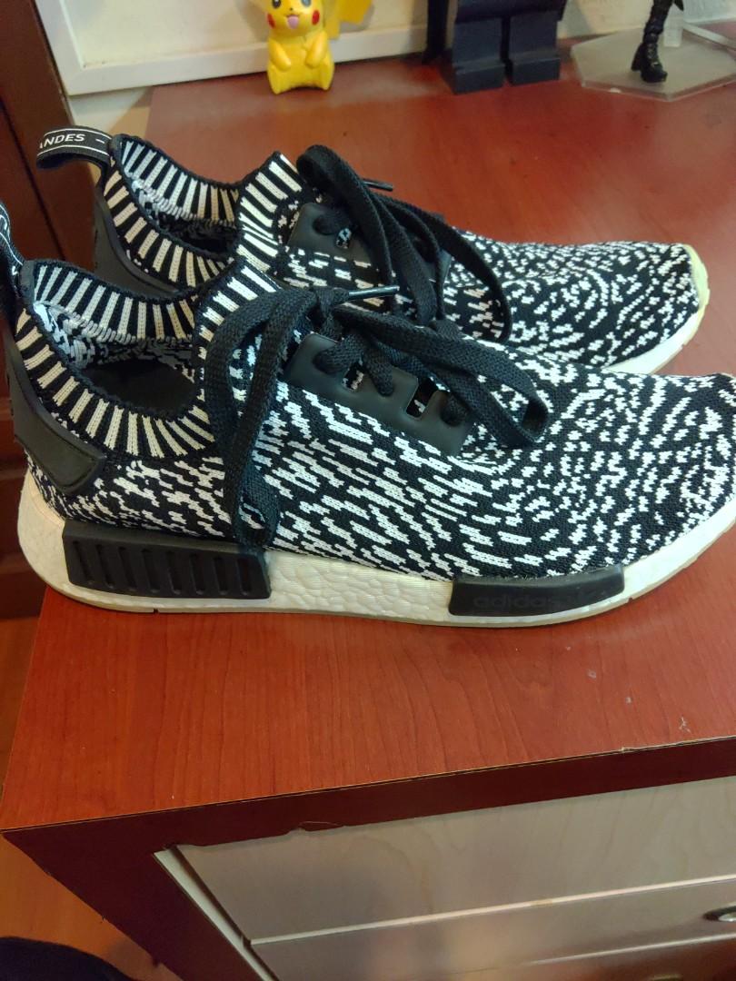 Adidas NMD r1 black zebra, Men's Sneakers on Carousell