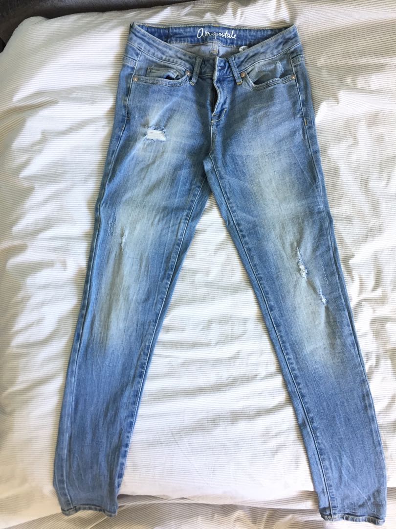 blue ripped skinny jeans 