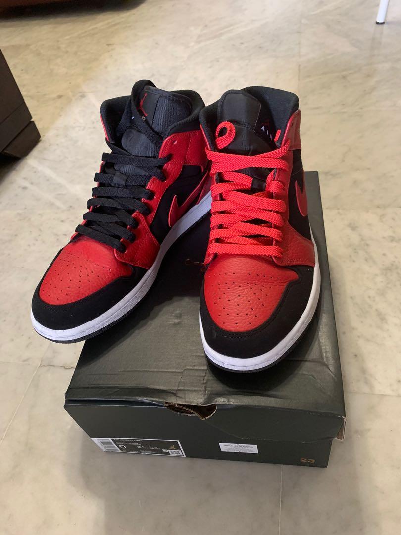 air jordan 1 mid reverse bred