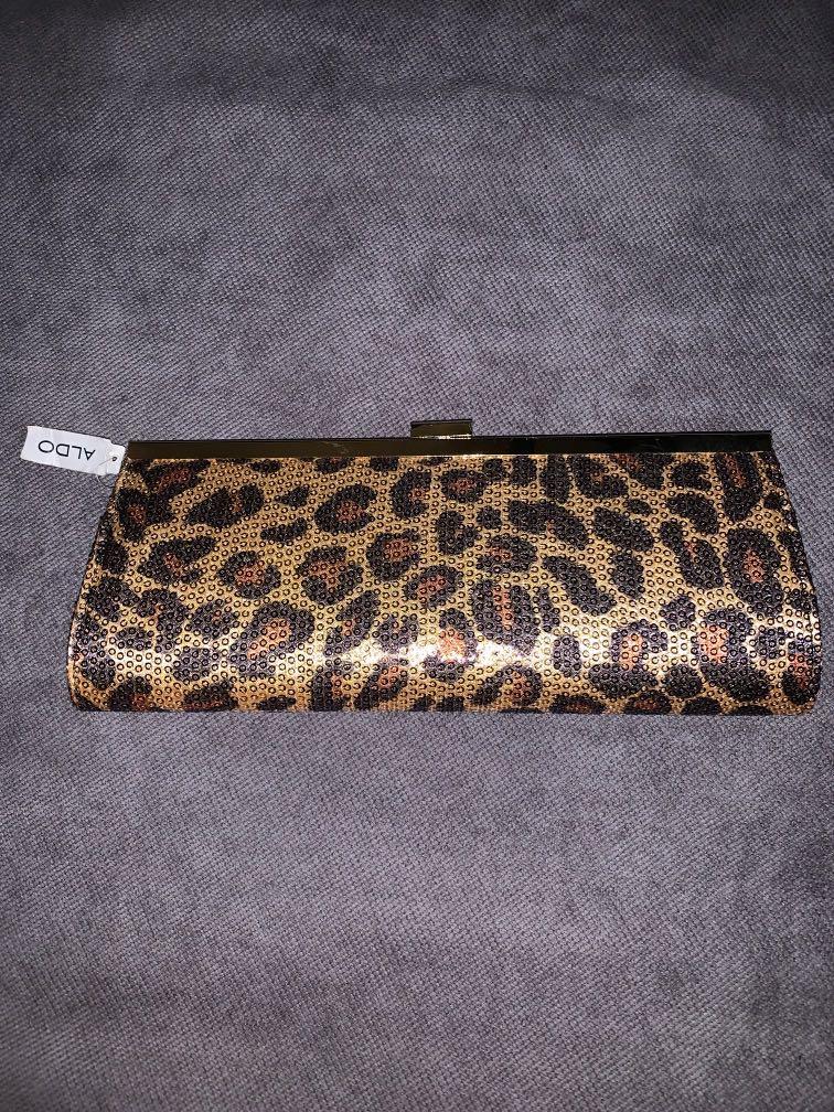 Aldo leopard outlet clutch