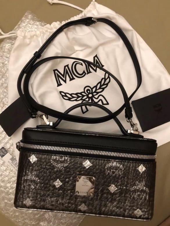 AUTHENTIC MCM Gradation Visetos Rockstar Vanitycase Silver