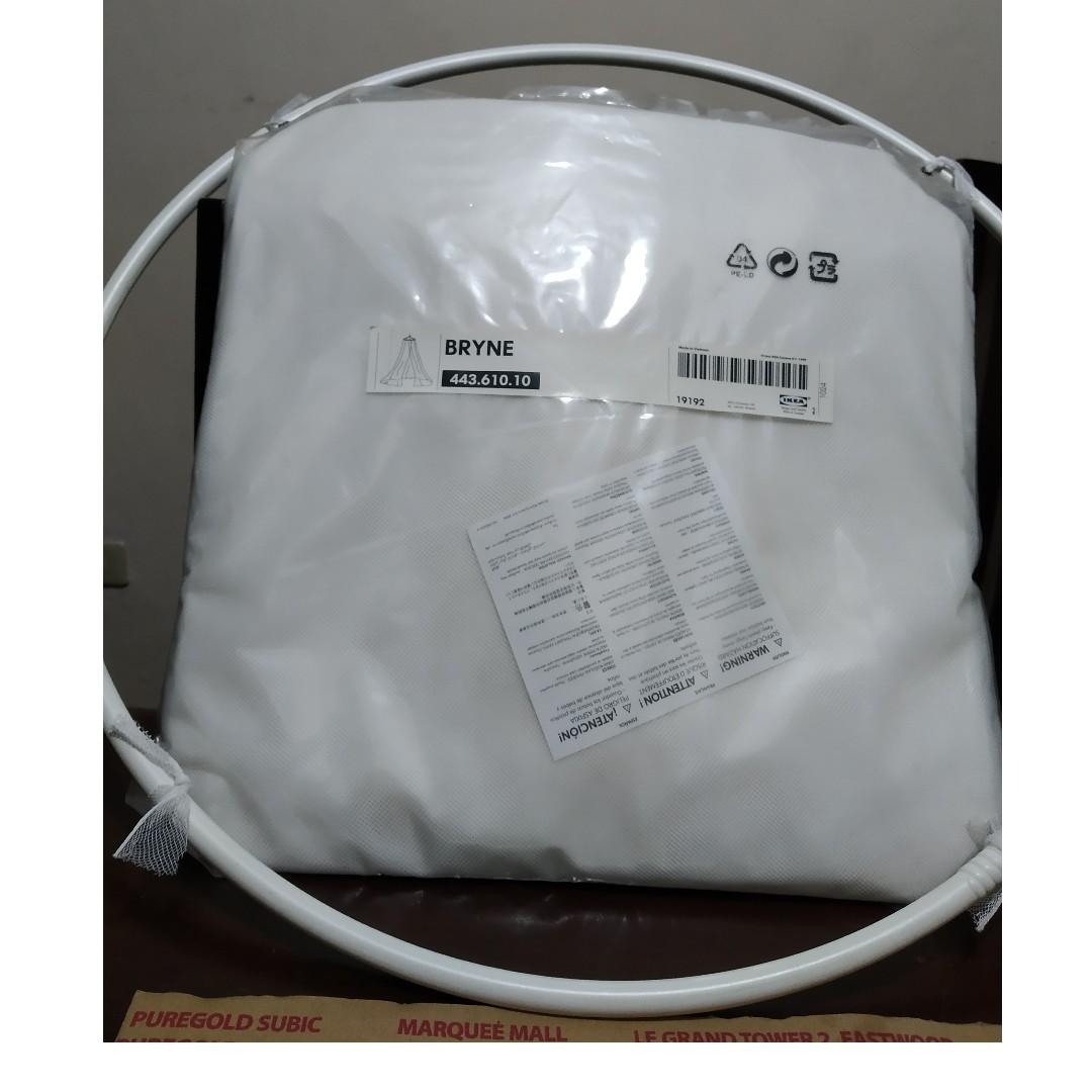 IKEA BRYNE White Mesh Net Canopy Bed (Category: Bed Frames & Mattresses) located in Las Pinas. Submitted by jack_301223733 (Listing ID 269180633, Image 1). Description: RFS: Declutter Description: 👉 IKEA BRYNE White Mesh Net Canopy Bed Fits Princess Mosquito Net 👉 230 cm Length x 56 cm Diameter 👉 Machine Washable, with Suspension White Length: 230 cm Diameter: 56 cm Frame: Polypropylene plastic Item Width: 22 Inches Type: Mosquito Net Material