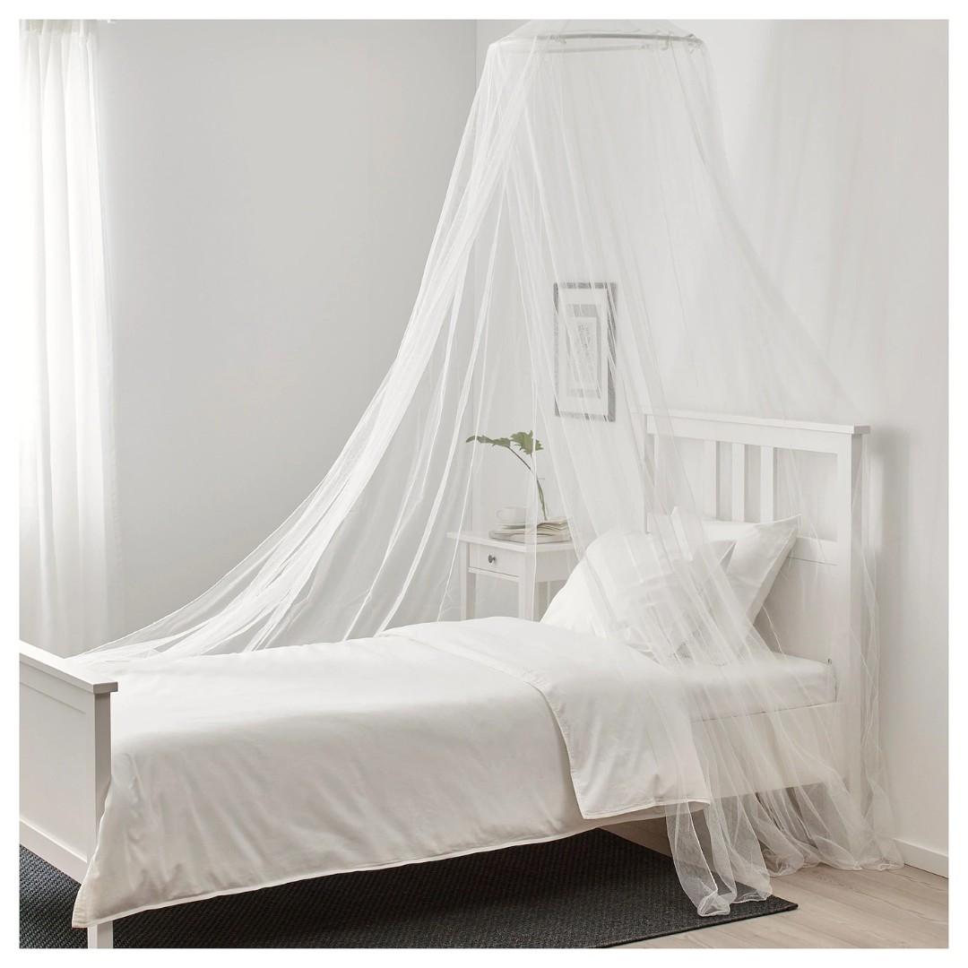 IKEA BRYNE White Mesh Net Canopy Bed (Category: Bed Frames & Mattresses) located in Las Pinas. Submitted by jack_301223733 (Listing ID 269180633, Image 3). Description: RFS: Declutter Description: 👉 IKEA BRYNE White Mesh Net Canopy Bed Fits Princess Mosquito Net 👉 230 cm Length x 56 cm Diameter 👉 Machine Washable, with Suspension White Length: 230 cm Diameter: 56 cm Frame: Polypropylene plastic Item Width: 22 Inches Type: Mosquito Net Material