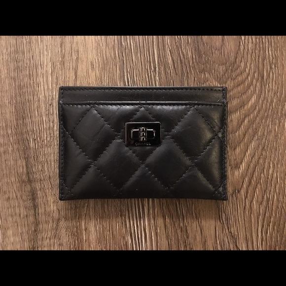 Chanel So Black 2.55 Card Holder, Luxury, Bags & Wallets on Carousell