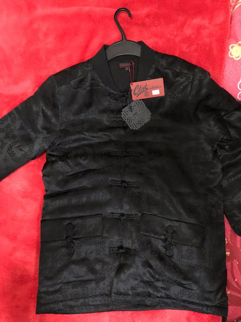 CLOT x fragment design BLACK SILK Jacket-