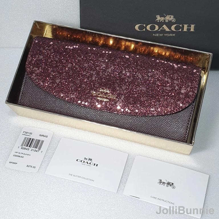 Coach discount wallet glitter