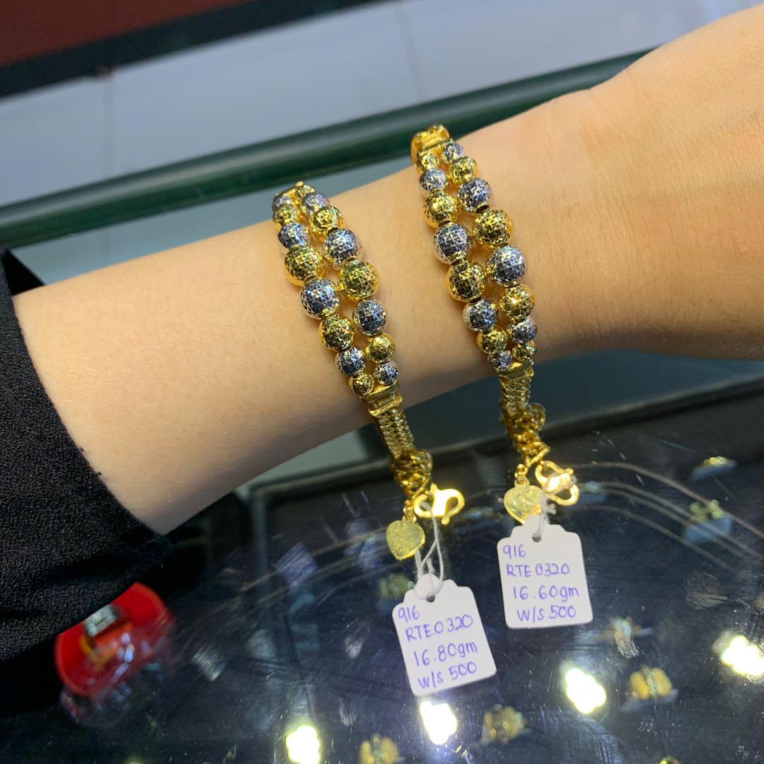 Emas 916 Rantai Tangan Bola Women S Fashion Jewellery On Carousell