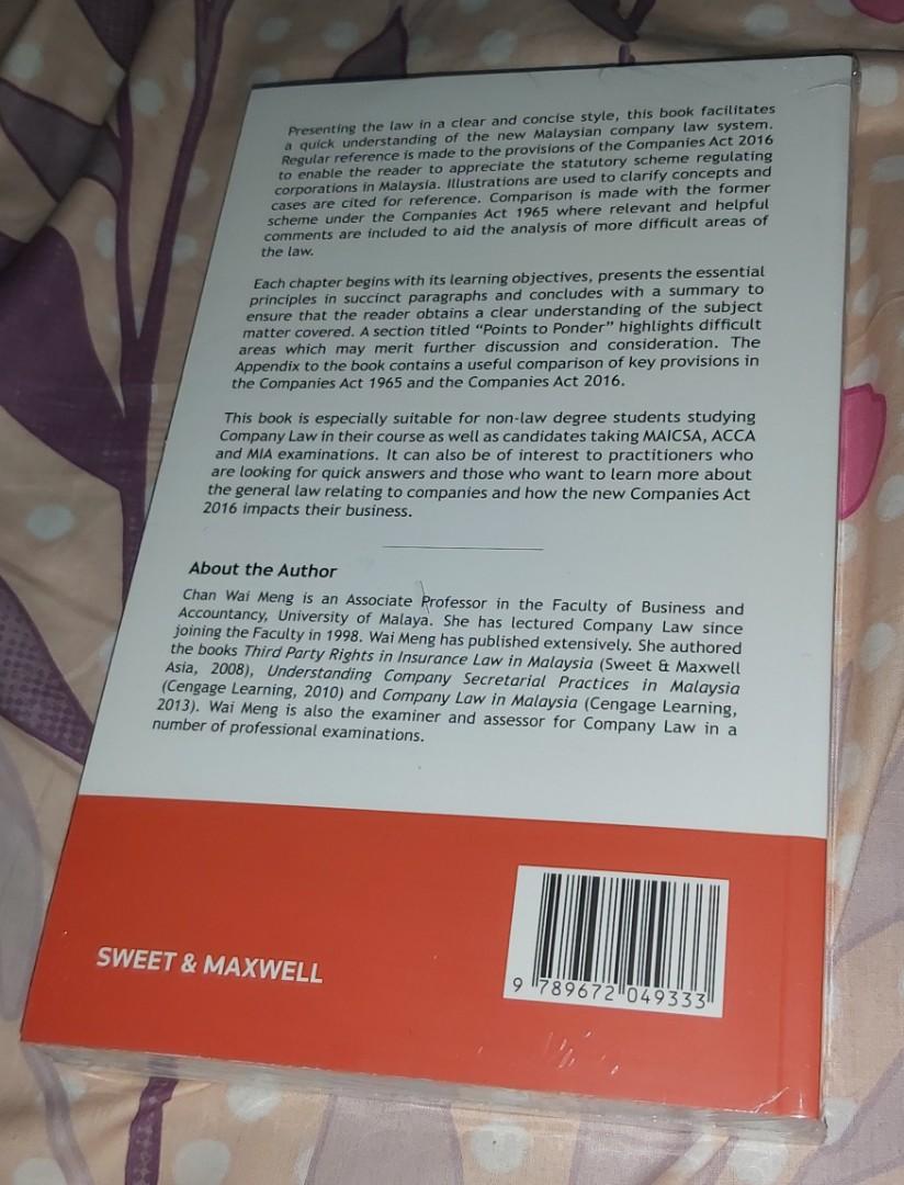 Essential Company Law In Malaysia Navigating The Companies Act 2016 Chan Wai Meng Textbooks On Carousell