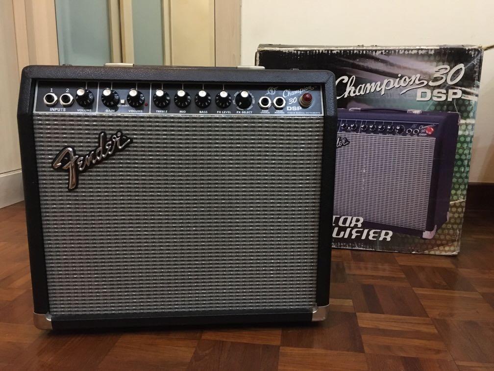 Fender E-Guitar amp (Champion 30 DSP), Hobbies & Toys, & Music Accessories on Carousell