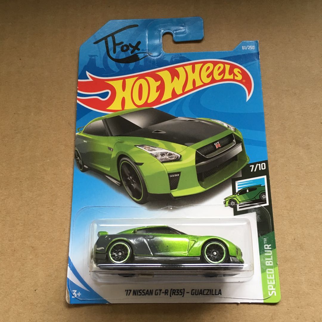 Hot wheels TFox Nissan Skyline GTR R35 Guazilla Lime Green Grey