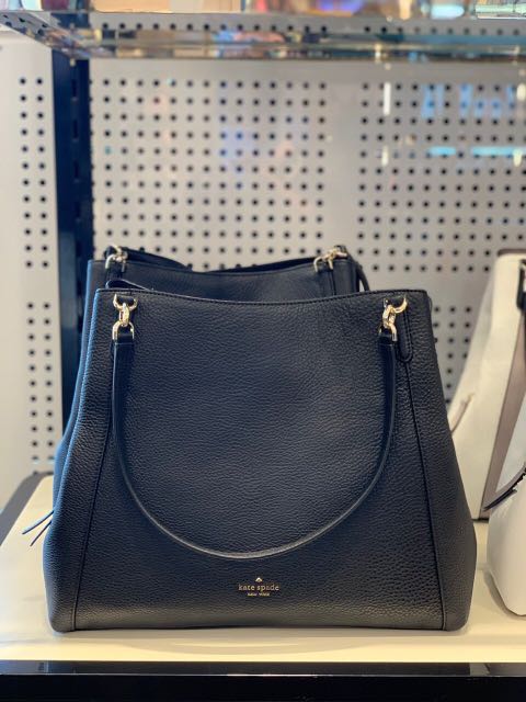 Kate Spade Jackson large triple compartment shoulder tote in black, Luxury,  Bags & Wallets on Carousell