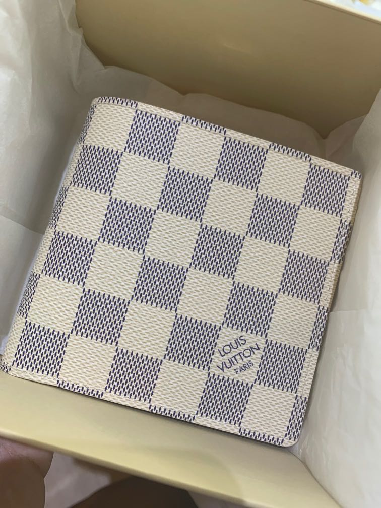 Authentic Louis Vuitton Damier Azur Mens Wallet 4in x 4in(CA2057)