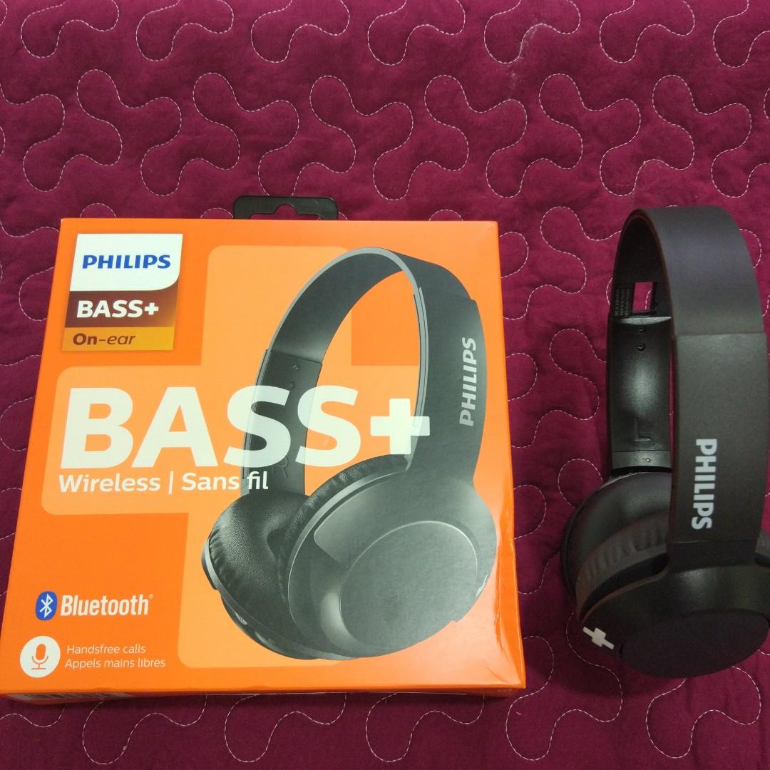Philips Bass+ Bluetooth Headphones, Electronics, Others on Carousell