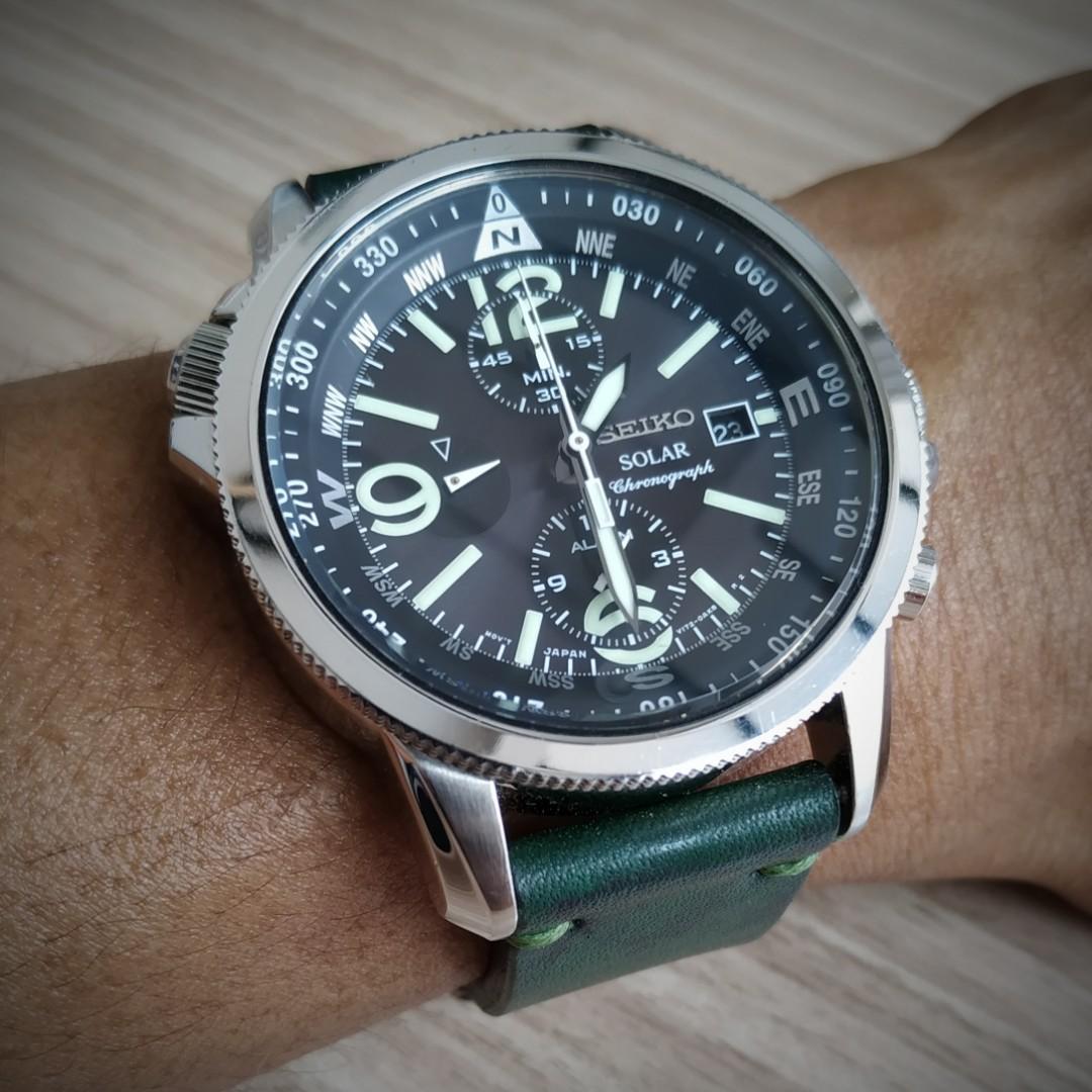 Seiko solar outlet chronograph compass
