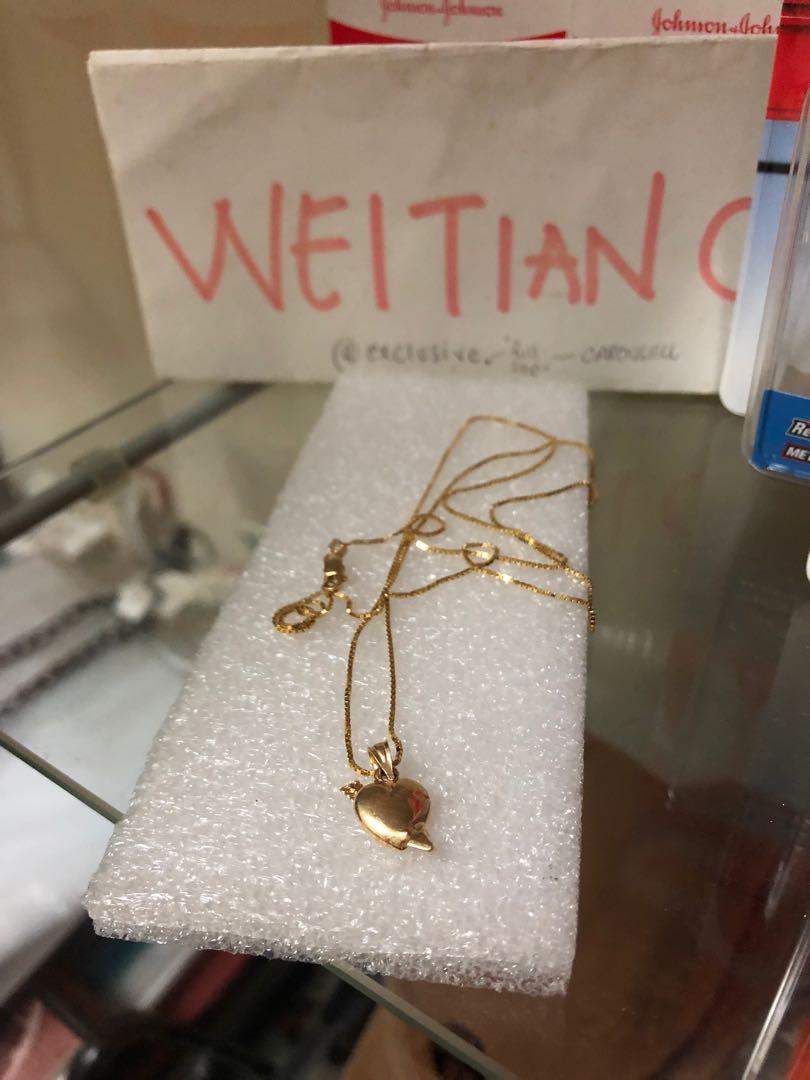 Supreme gold heart and arrow pendant online