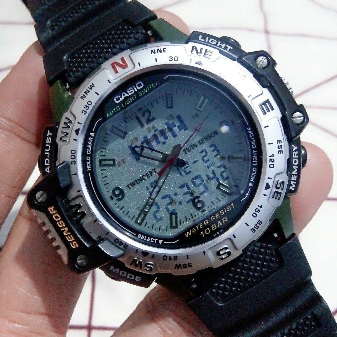 Vintage Casio Protrek PRT50 Twin Sensor Original Bukan Gshock, Fesyen Pria,  Jam Tangan di Carousell