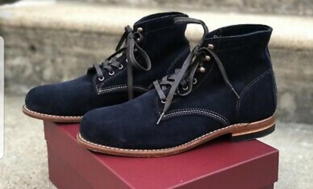 Wolverine 1000 mile navy suede outlet