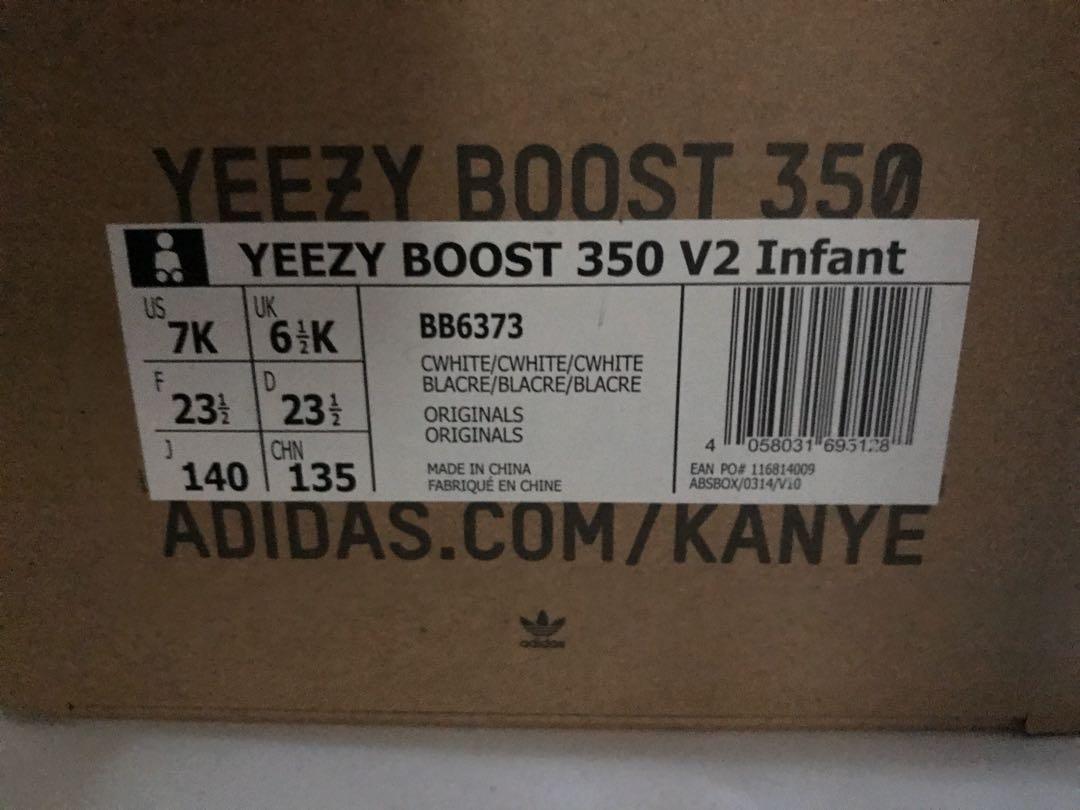Adidas yeezy boost 350 best sale v2 infant cream white