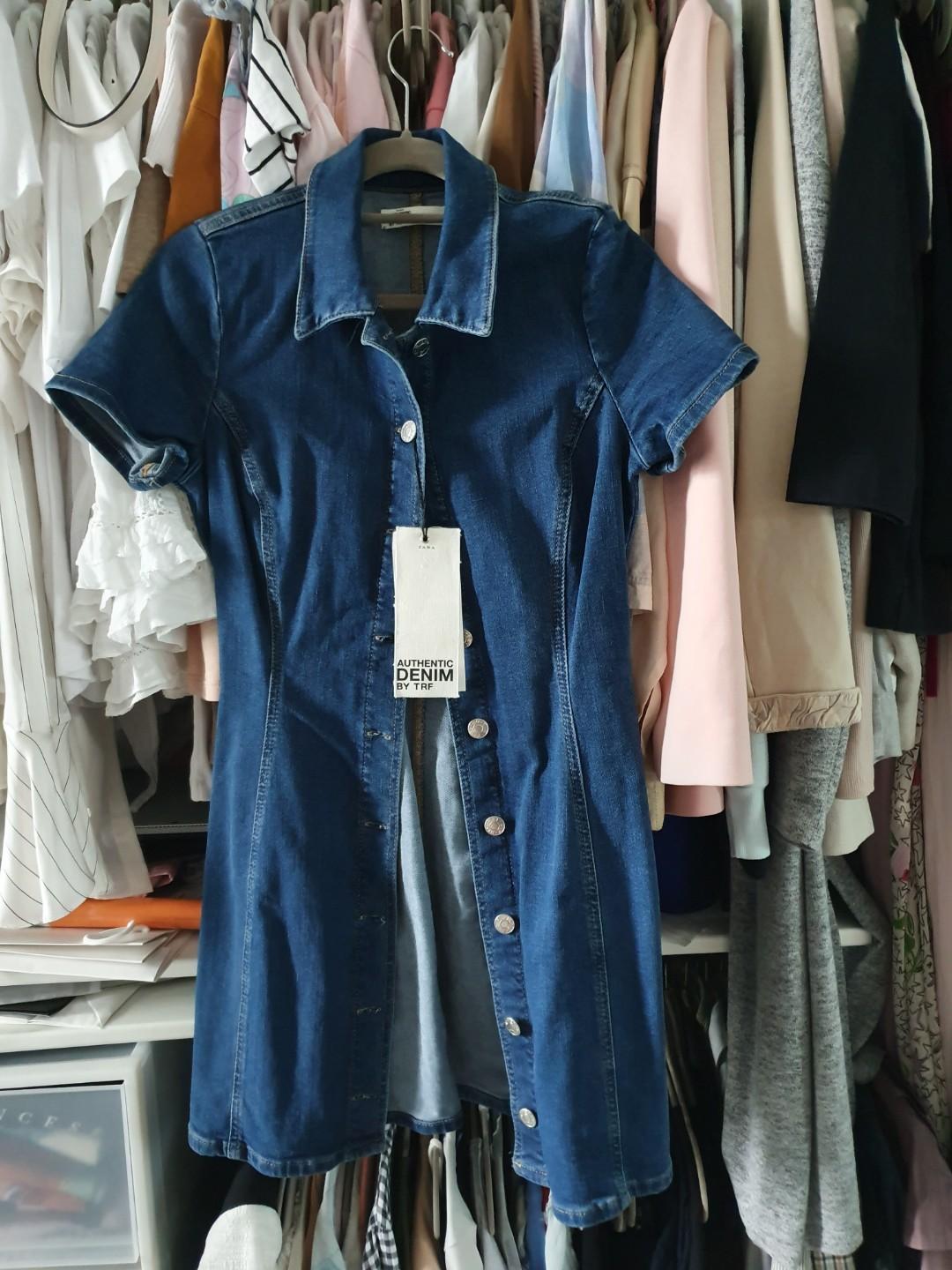 zara authentic denim dress