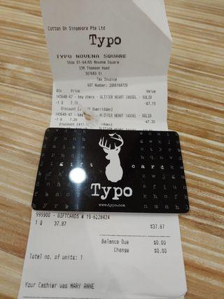 Typo gift card