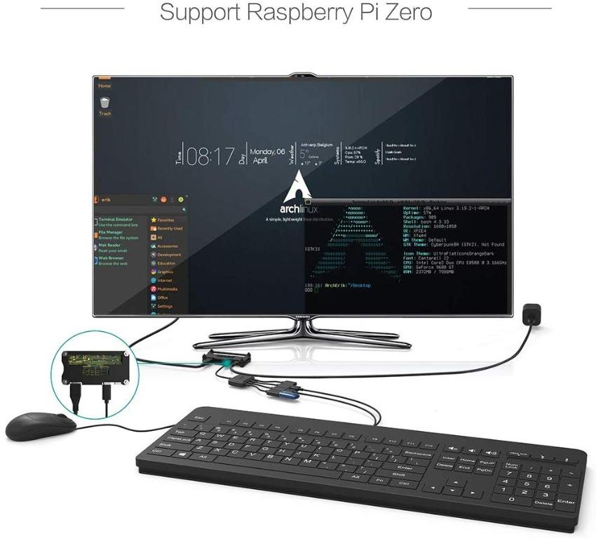 3614) Micro USB HUB Adaptor with Power, TUSITA 3Port Charging OTG Host
