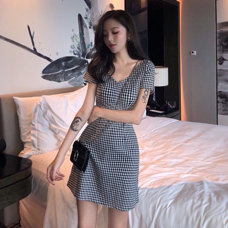 Gingham plaid clearance dress
