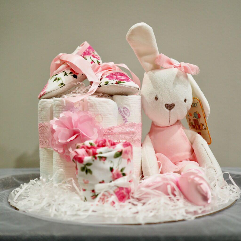 floral diaper cake