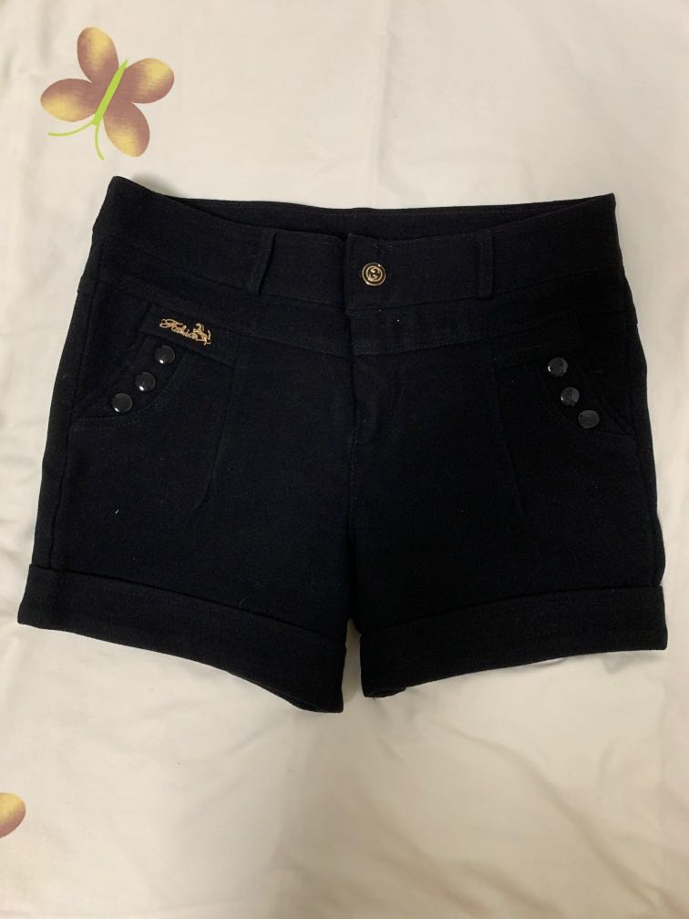Black suede shorts Clearance