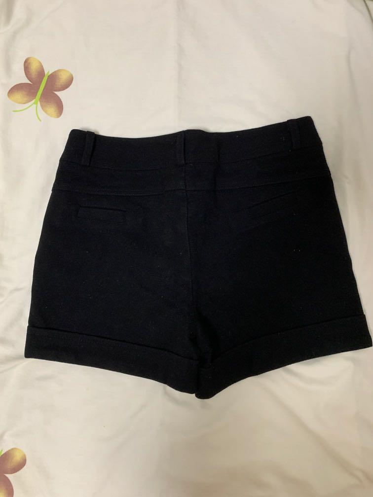 Black suede shorts Clearance