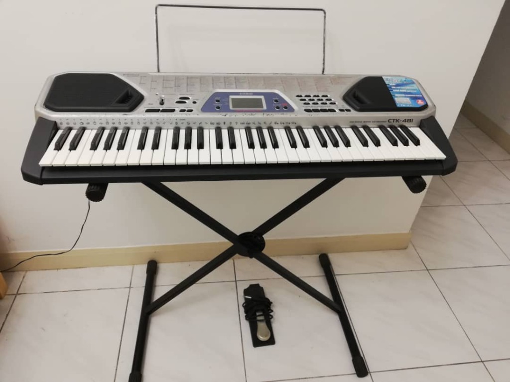CASIO ELECTRONIC KEYBOARD CTK481 with Keyboard Stand & Pedal, Hobbies
