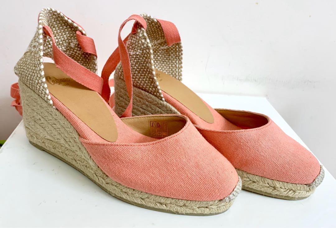 Casta帽er carina 60 canvas wedge espadrilles top