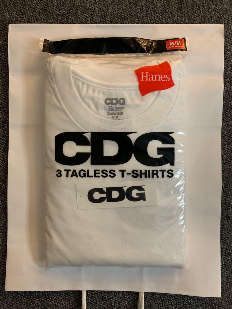 CDG x Hanes 3 TAGLESS T SHIRTS WHITE