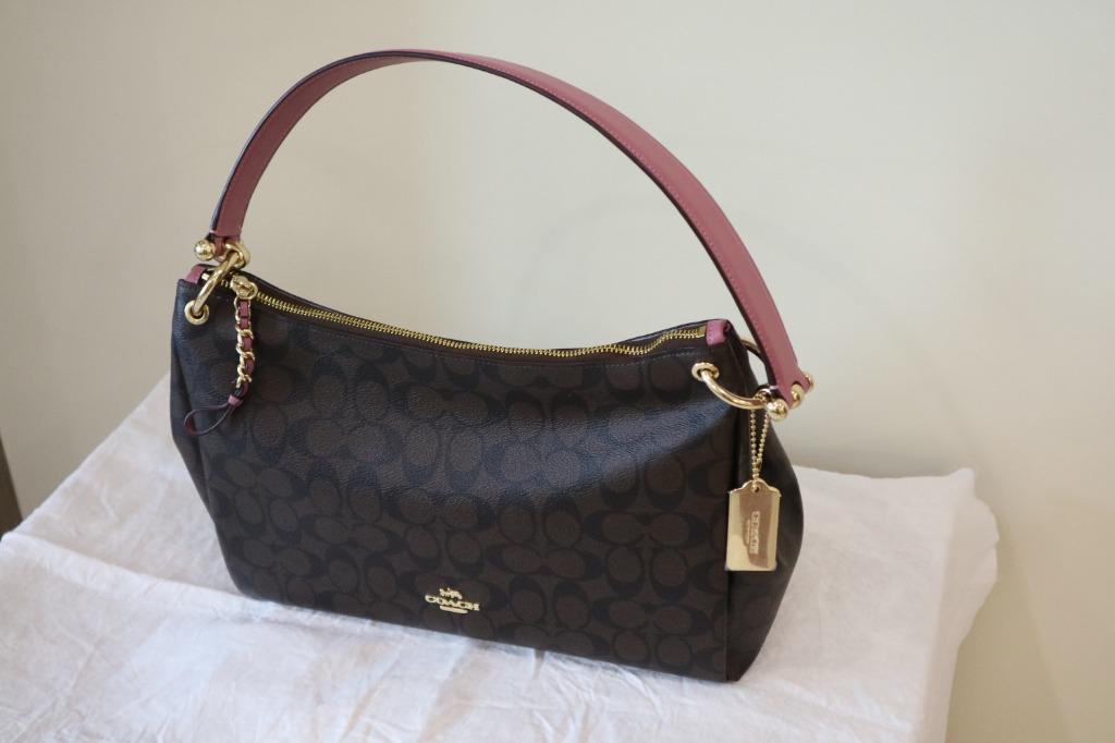 28967 Signature Mia Shoulder Bag Khaki Chalk - ShopperBoard