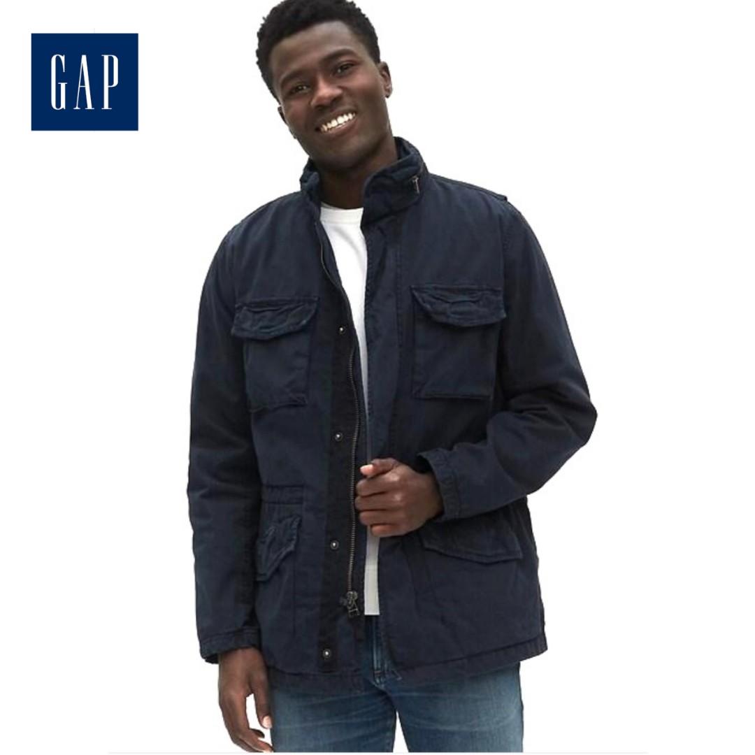 Gap military jacket with hidden hood
