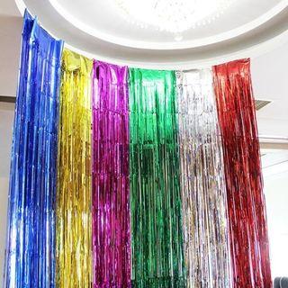 Foil Curtain | Foil Streamers Backdrop | tinsel backdrop | tinsel curtain | Party backdrop 