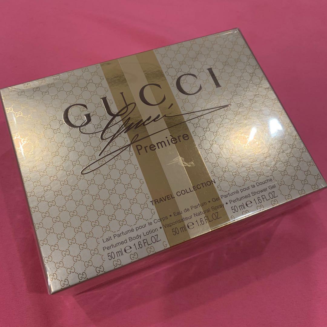 At sige sandheden pad F.Kr. Gucci Premiere - travel collection perfume, shower & lotion, Beauty &  Personal Care, Fragrance & Deodorants on Carousell