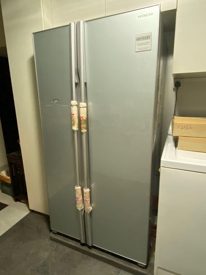 Hitachi side by side fridge 595 litres, TV & Home Appliances, Kitchen