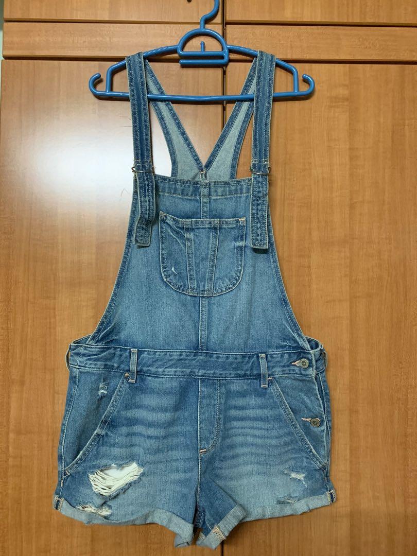 hollister denim jumpsuit