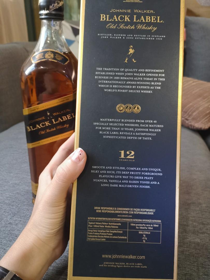 Johnnie Walker Black Label 1 Litre, Food & Drinks, Alcoholic ...